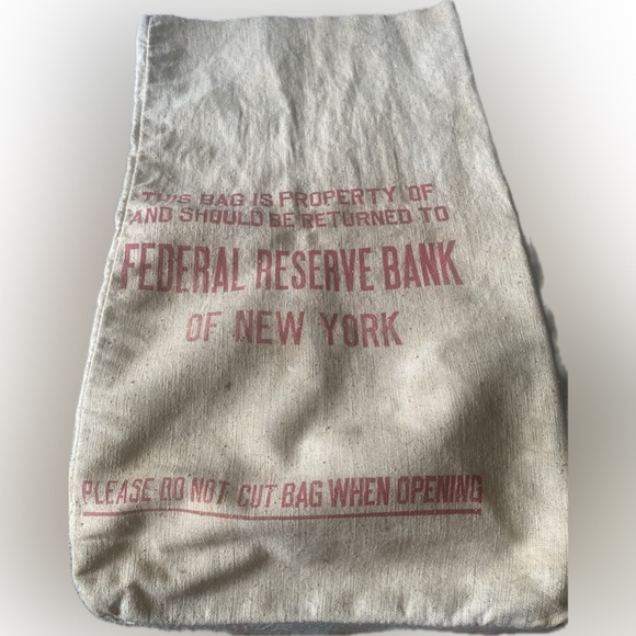 Vintage Federal Reserve Bank N.Y. Money Bag - Picture 1 of 4